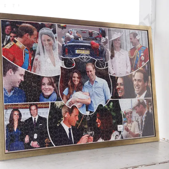 framed Kate and William Just Married puzzle