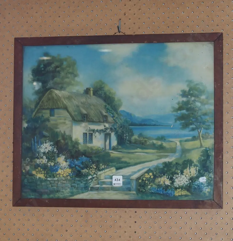 framed print - cottage by lake Image 1++