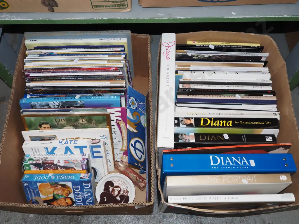 2x boxes; royal books and memorabilia  Image 1++