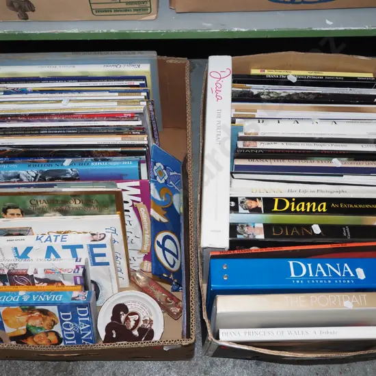 2x boxes; royal books and memorabilia 