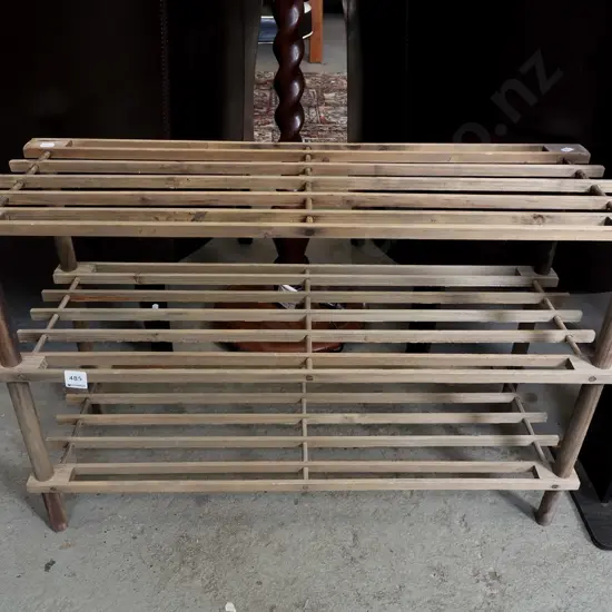 wooden shoe rack