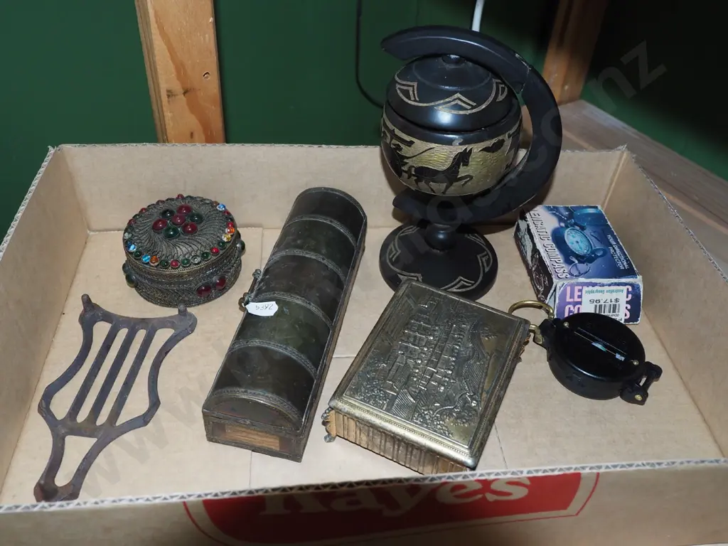 box; trinket boxes, compass etc Image 1++