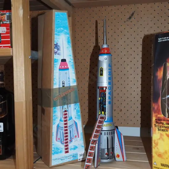 boxed model tin space ship