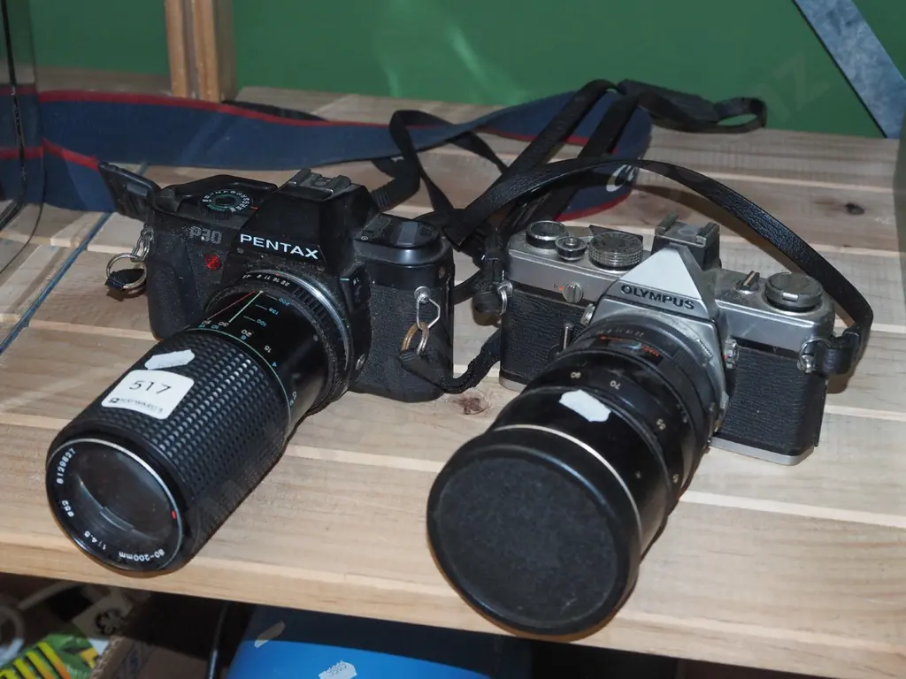 Pentax P30 and Olympus OM-1 35mm film cameras Image 1++