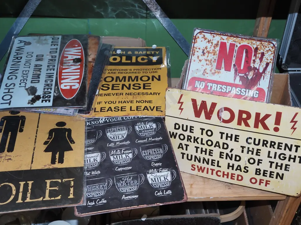 various signs, print on tin Image 1++