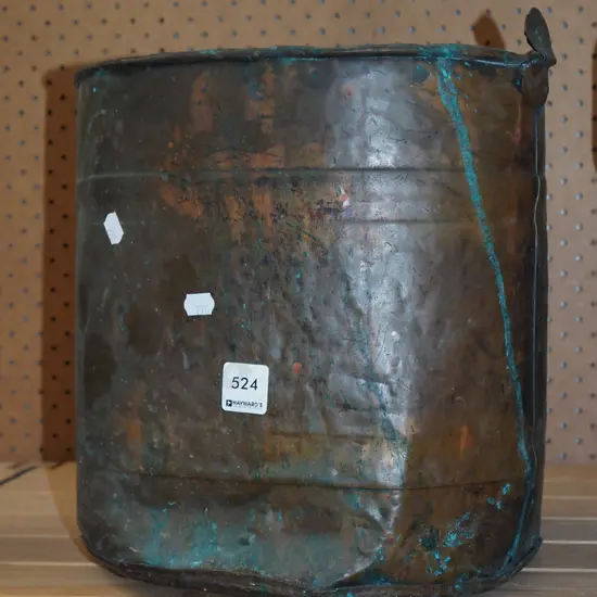 beaten copper bucket H300