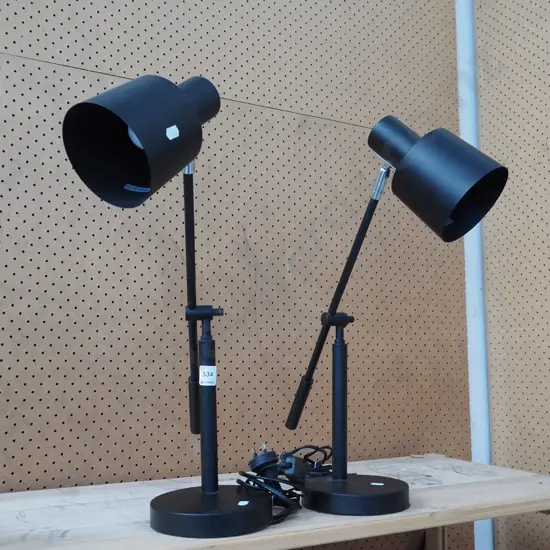 paitr of black adjustable bedside lamps
