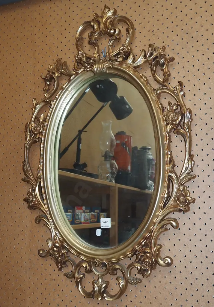 ornate gilt framed wall mirror H800 Image 1++