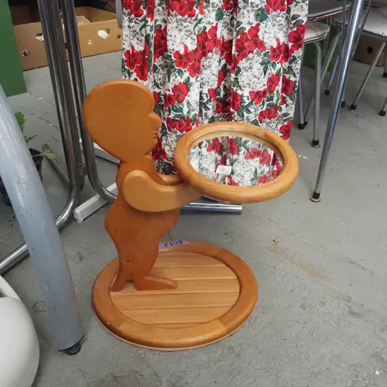 homemade rimu side table/stand with mirror H480