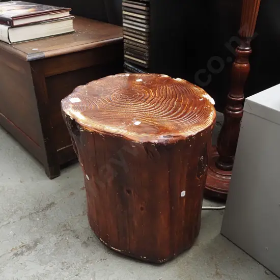 composite faux tree trunk stool