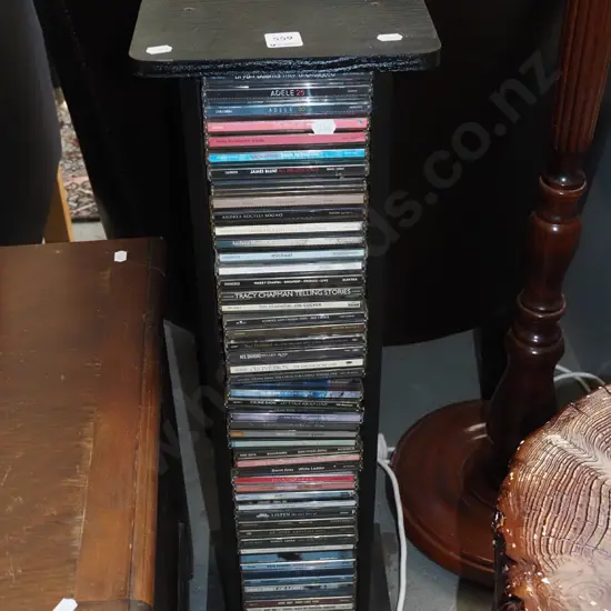 CD tower and CDs  
