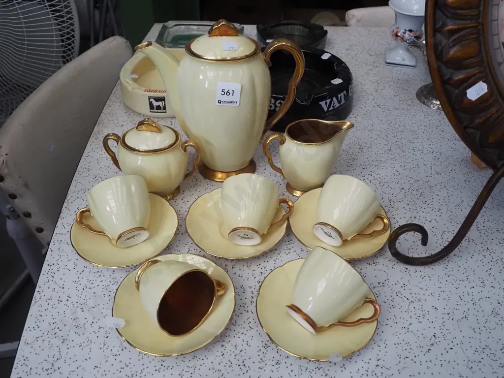 Carlton Ware yellow and gold 13 piece coffee set Image 1++