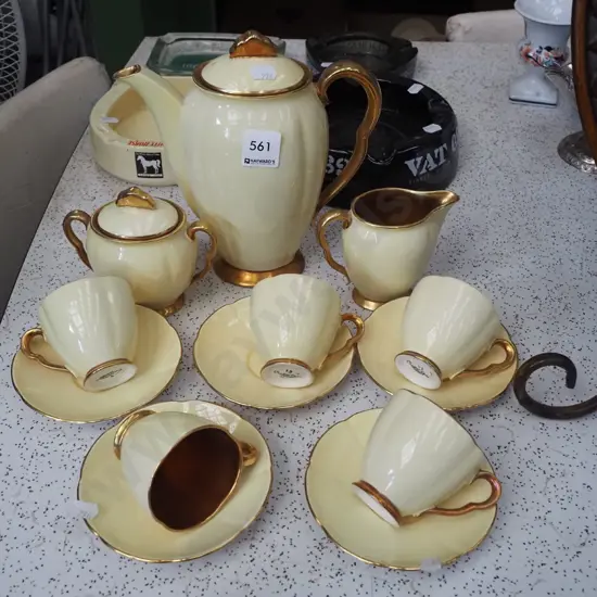 Carlton Ware yellow and gold 13 piece coffee set