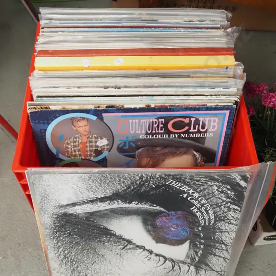 tub of LPs; Culture Club, Smokey Robinson etc