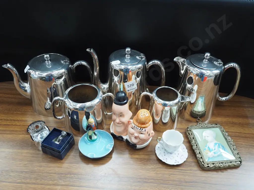 plated coffee pot, salt and pepper etc Image 1++