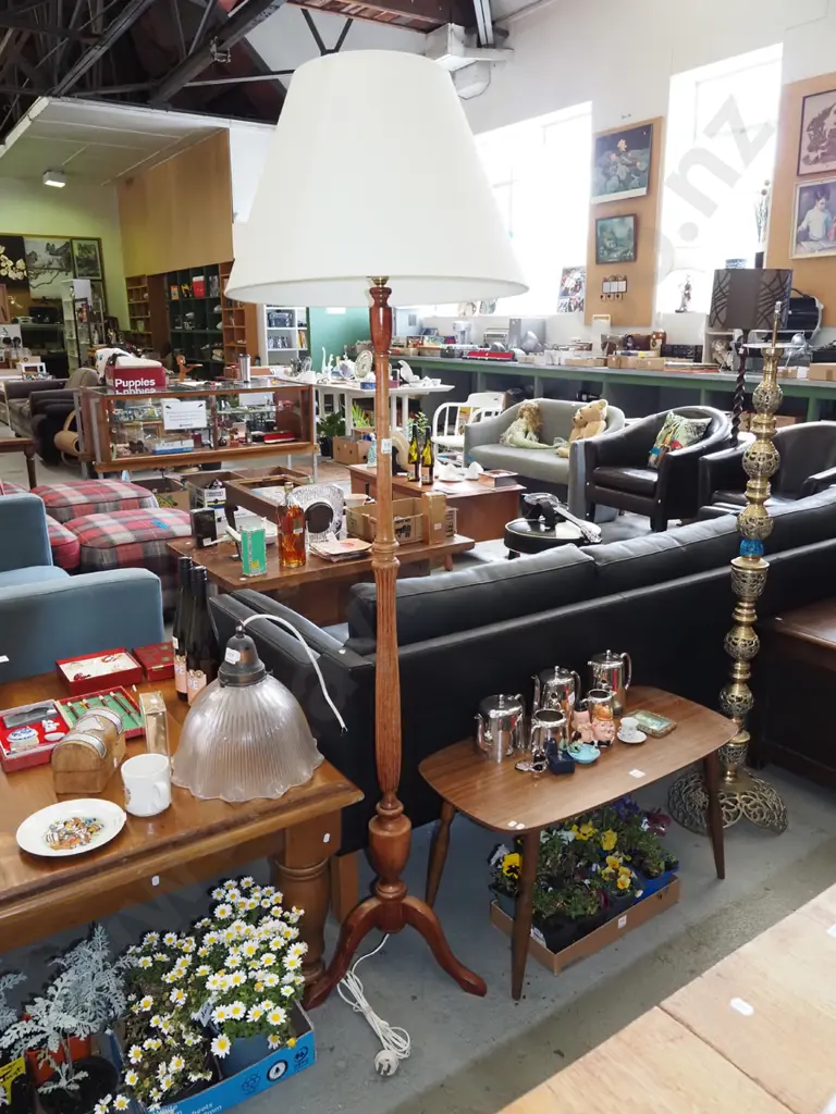 mahogany based standard lamp Image 1++