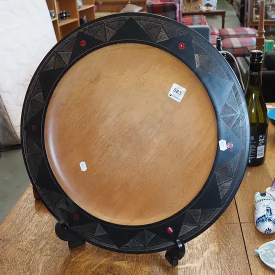 large turned kauri bowl and stand