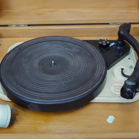 wood cased record player