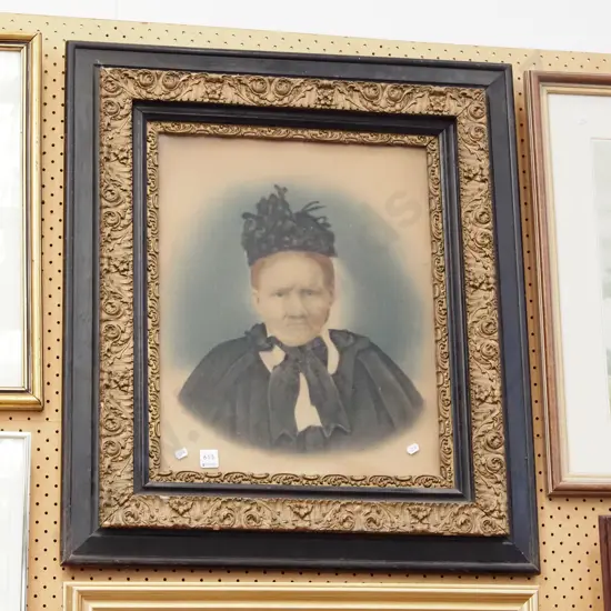 framed hand coloured photo print - portrait