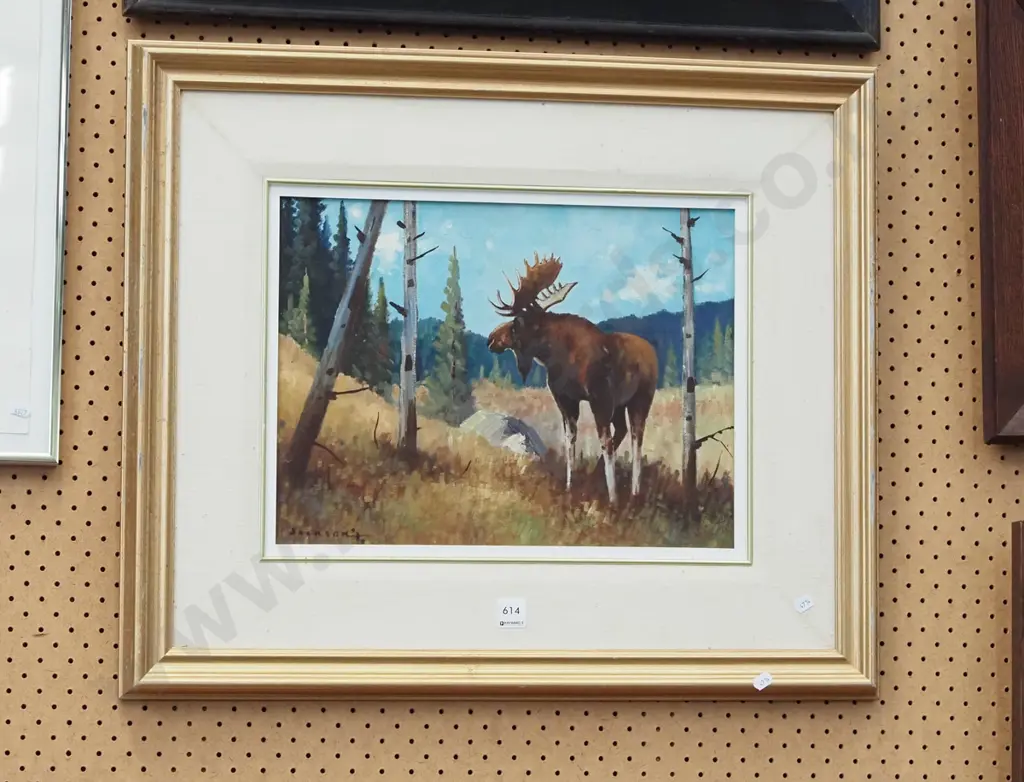 framed oil - moose Image 1++