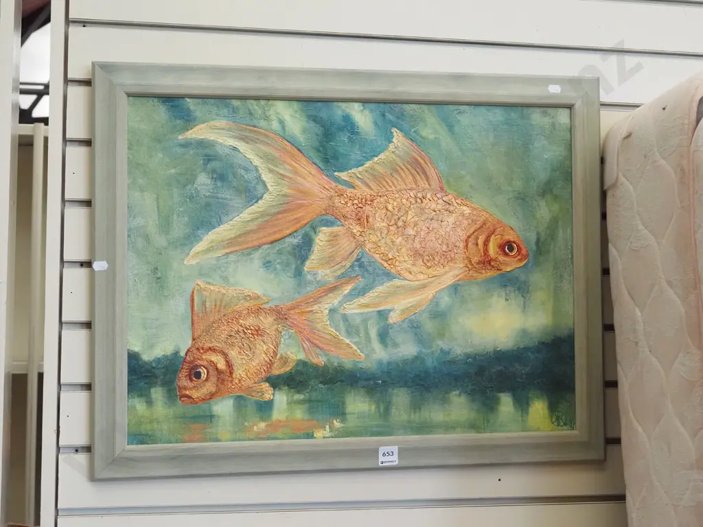 framed oil - goldfish Image 1++