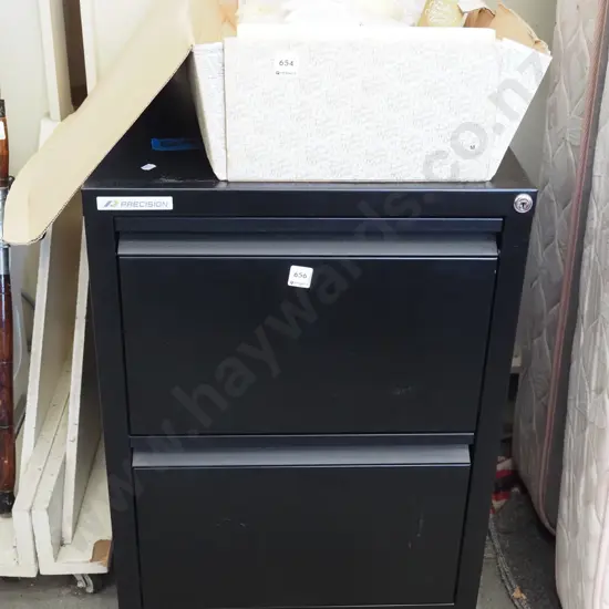 black Precision 2 drawer filing cabinet
