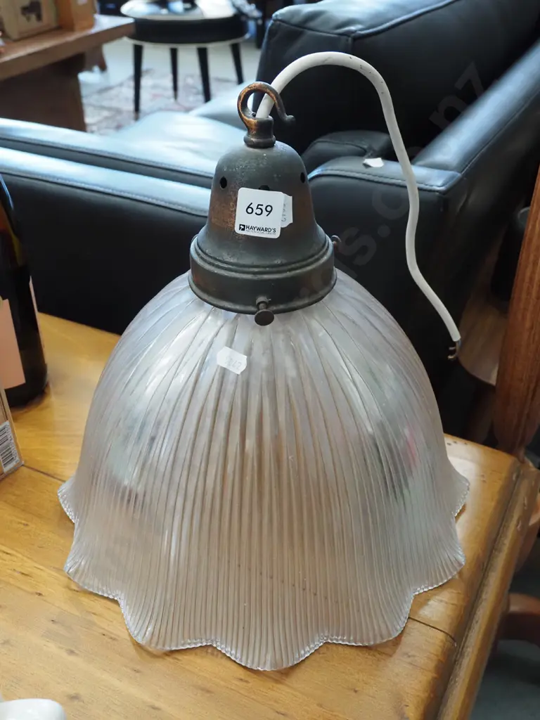 Edwardian clear glass pendant light fitting H300 Image 1++