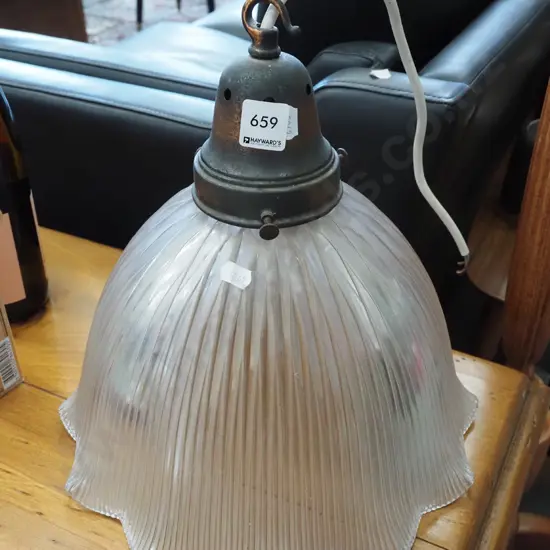 Edwardian clear glass pendant light fitting H300