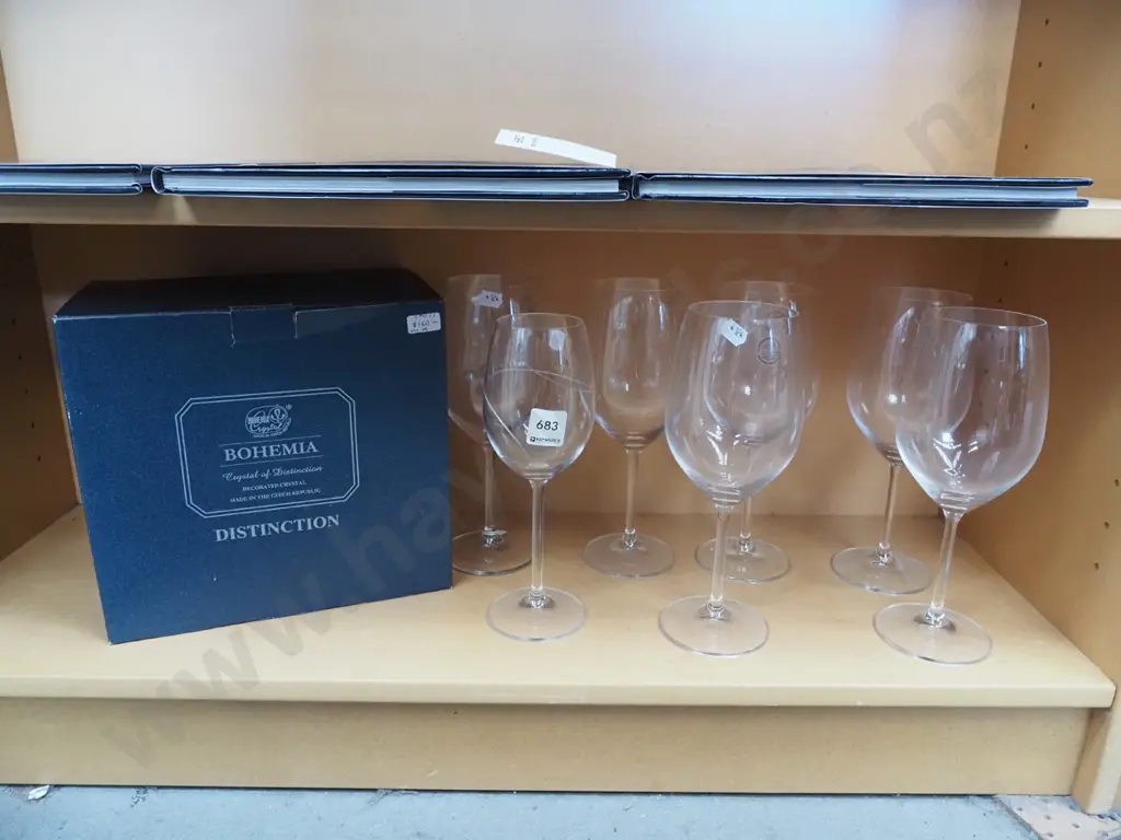 boxed set of 7 bohemian wine glasses Image 1++