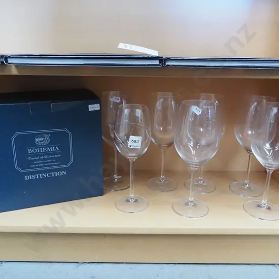 boxed set of 7 bohemian wine glasses