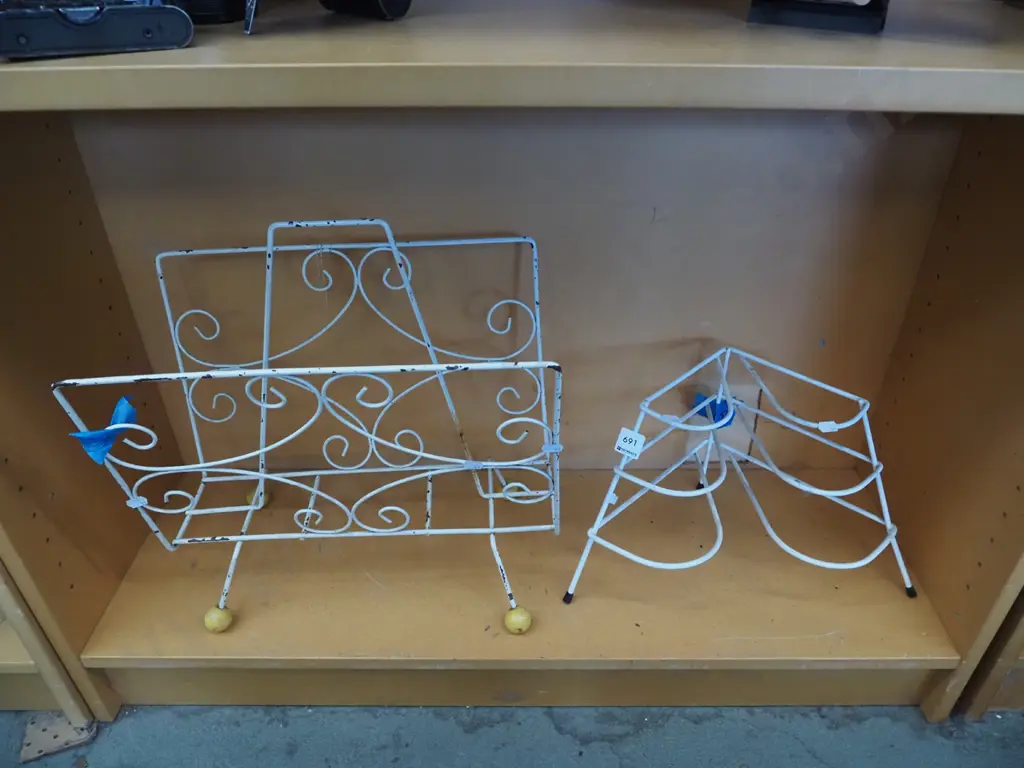 mid century magazine rack, plate rack Image 1++