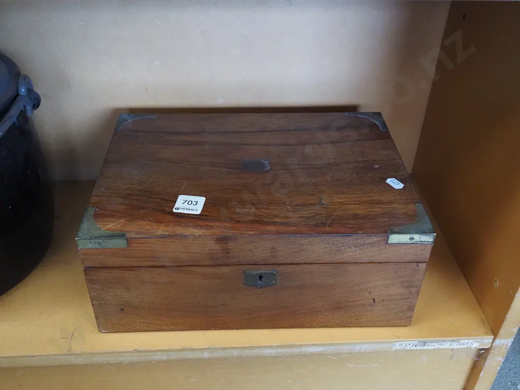 mahogany brass bound writing box Image 1++