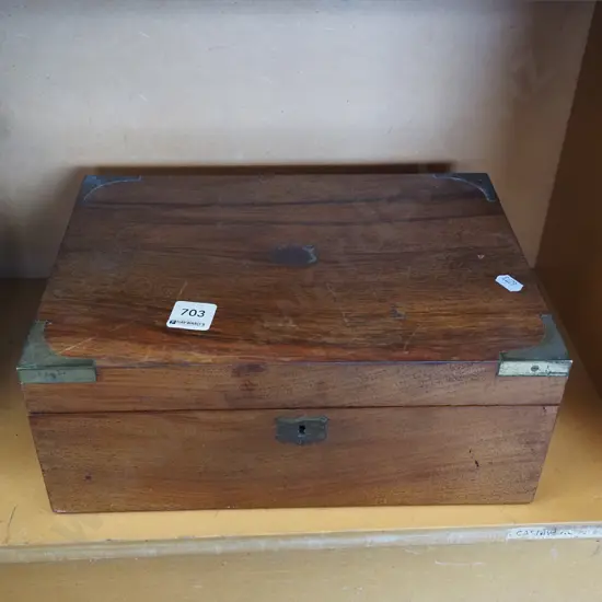 mahogany brass bound writing box