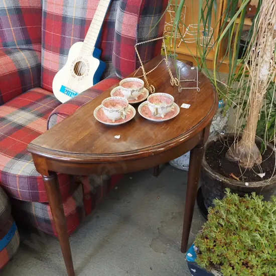 beech half round hall table