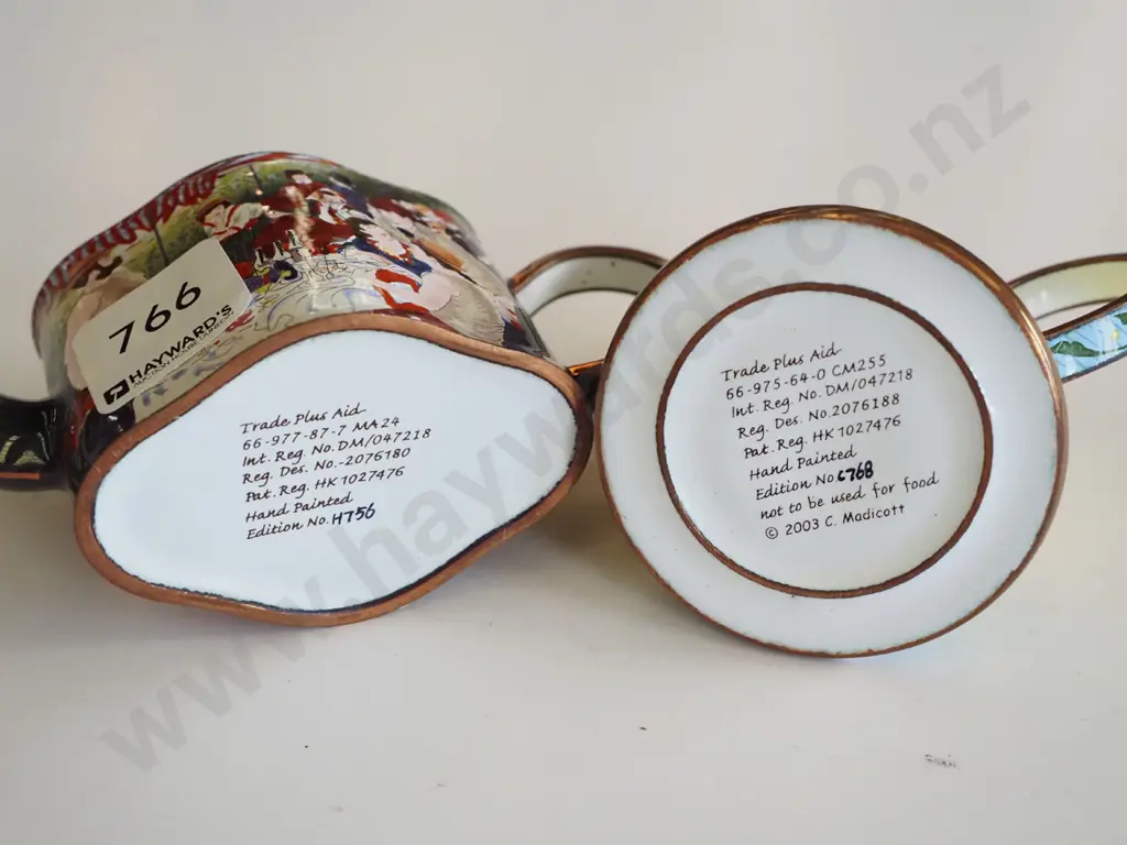 2x small decorative enamel teapots Image 1++