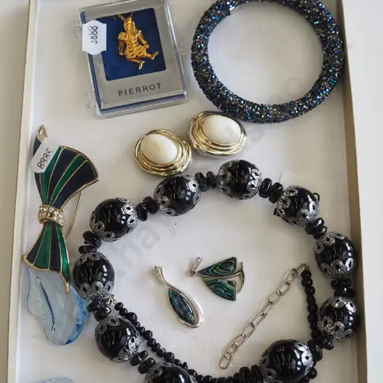 box; neckaces, pendants etc