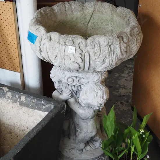 cast concrete figural based water feature - no pipes or pump - carcass only H820 Diam470