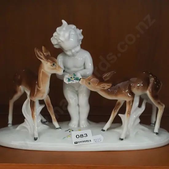 fawn and cherub figurine