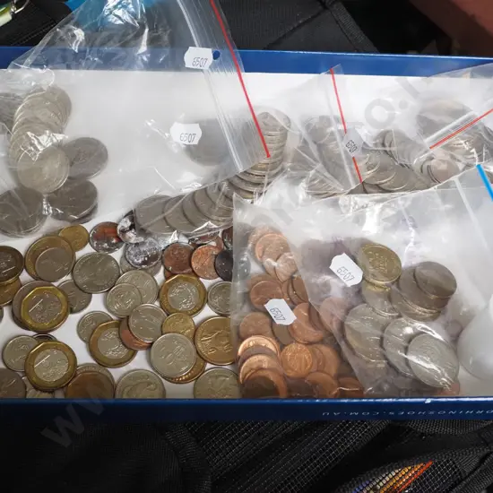 tray of coins