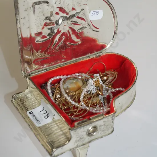 grand piano themed case and costume jewellery