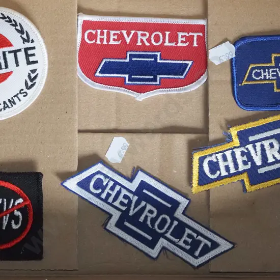 box; automotive sew on badges