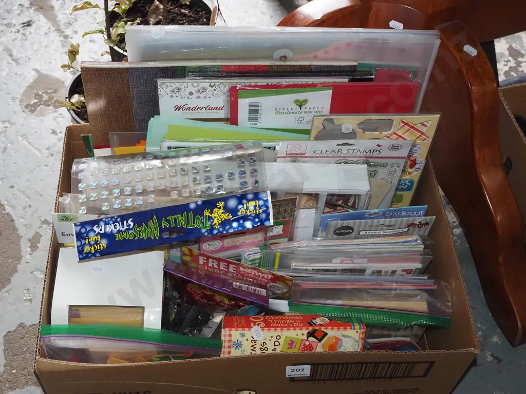 box; crafters supplies, stencils, stickers etc Image 1++