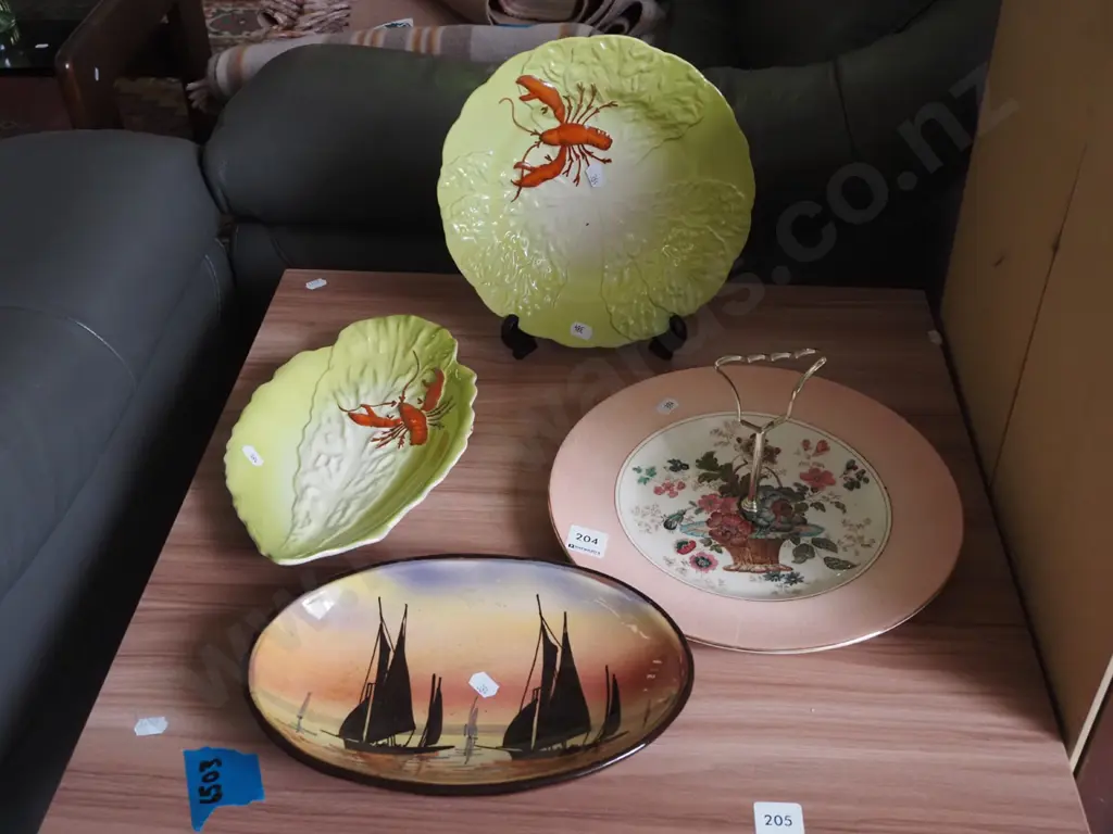 Carlton lobster plate, bowl, serving dish, hand painted bowl Image 1++