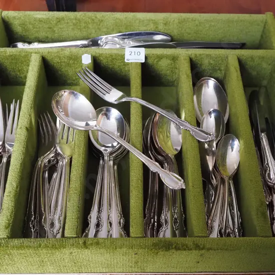 plated cutlery in tray