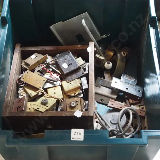 plastic tub; door locks, door hinges etc