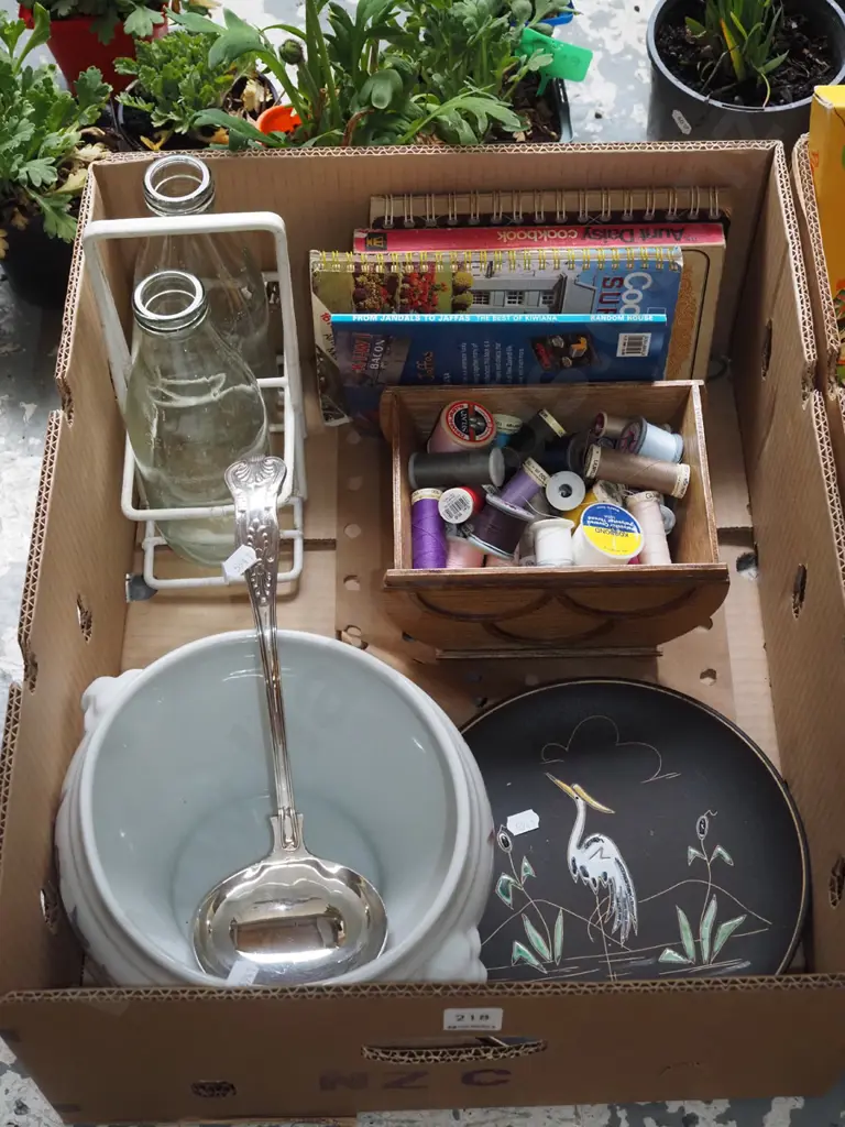 box; cookbooks, soup bowl, ladle etc Image 1++
