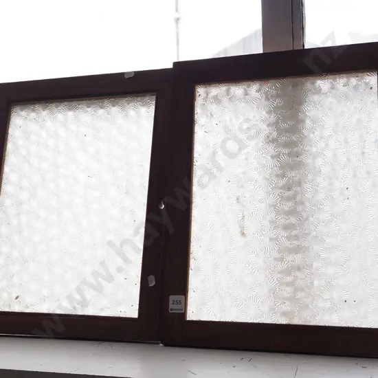 2x pressed glass cupboard doors Each H450 W360