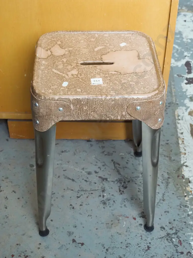 vinyl and metal stool Image 1++