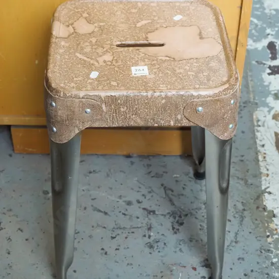vinyl and metal stool