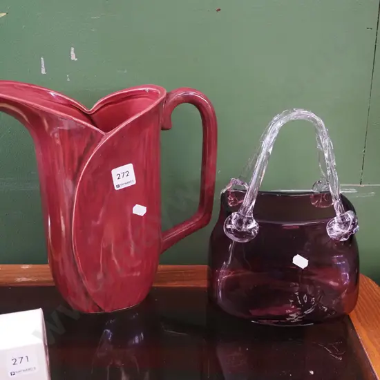 glass basket, large jug vase H270